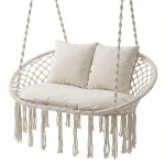 Tangkula 2-Person Hanging Hammock Chair Boho Style Macrame Hammock Swing