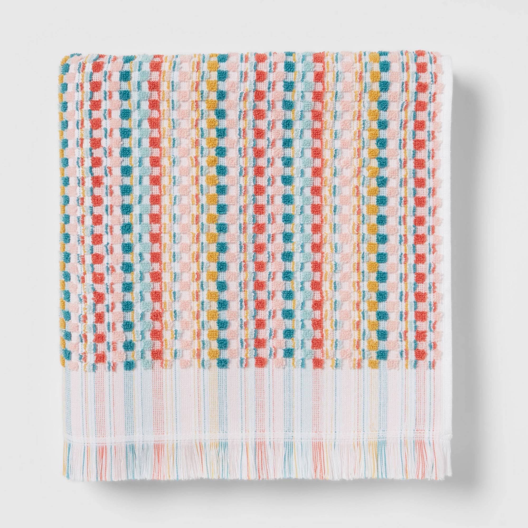 191ceaedb3222ed3f5bd063f227d6588a6ab06da3bc290b04d8fa547b10ab4d3.jpg Opalhouse Multi Striped Sonoma Bath Towel in Aqua - Image 1