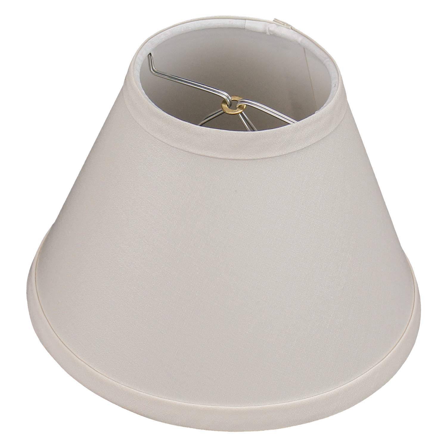 1928eab68810e7535011d2596e3db990d93183c4a38b4f7022a4fc0de5db371d.jpg FenchelShades.com Lampshade 4" Top Diameter x 8" Bottom Diameter x 6" Slant Height with Clip-On Attachment for Standard Edison-Style Lightbulb - Image 1