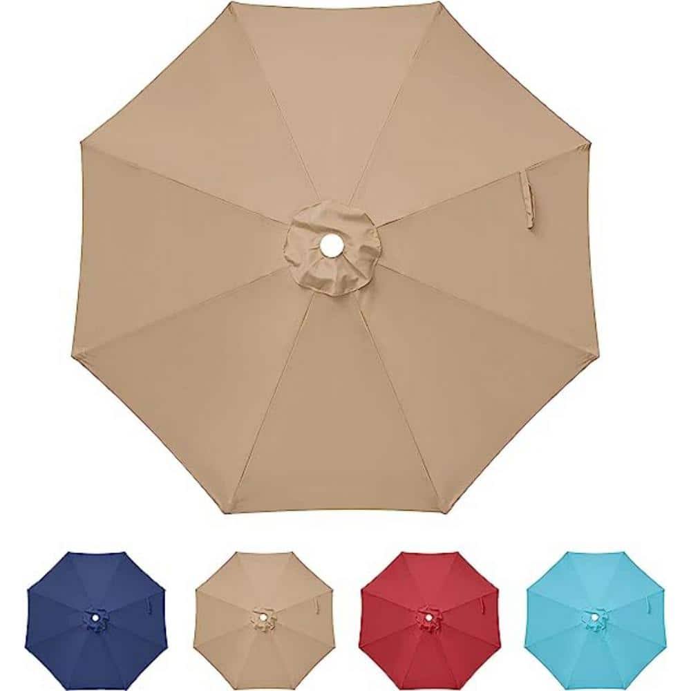 192de23adbe39f4b38698f0be52a8717161d0111cc98b2e4e5834d57807e05ba.jpg Otryad 9 ft.Patio Umbrella Replacement Canopy, Outdoor Table and Market and Yard Umbrella Replacement Top Cover-Tan - Image 1