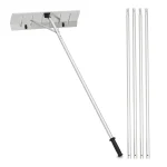 Monibloom 20FT Aluminum Snow Roof Rake, Extendable Snow Shovel Adjustable Sectional Snow Removal Tool with Wheels and Anti - Slip Handle for Roof Car, Silver