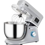 VEVOR Stand Mixer, 660W Electric Dough Mixer with 6 Speeds LCD Screen Timing, Tilt-Head Food Mixer with 7.4 qt Stainless Steel