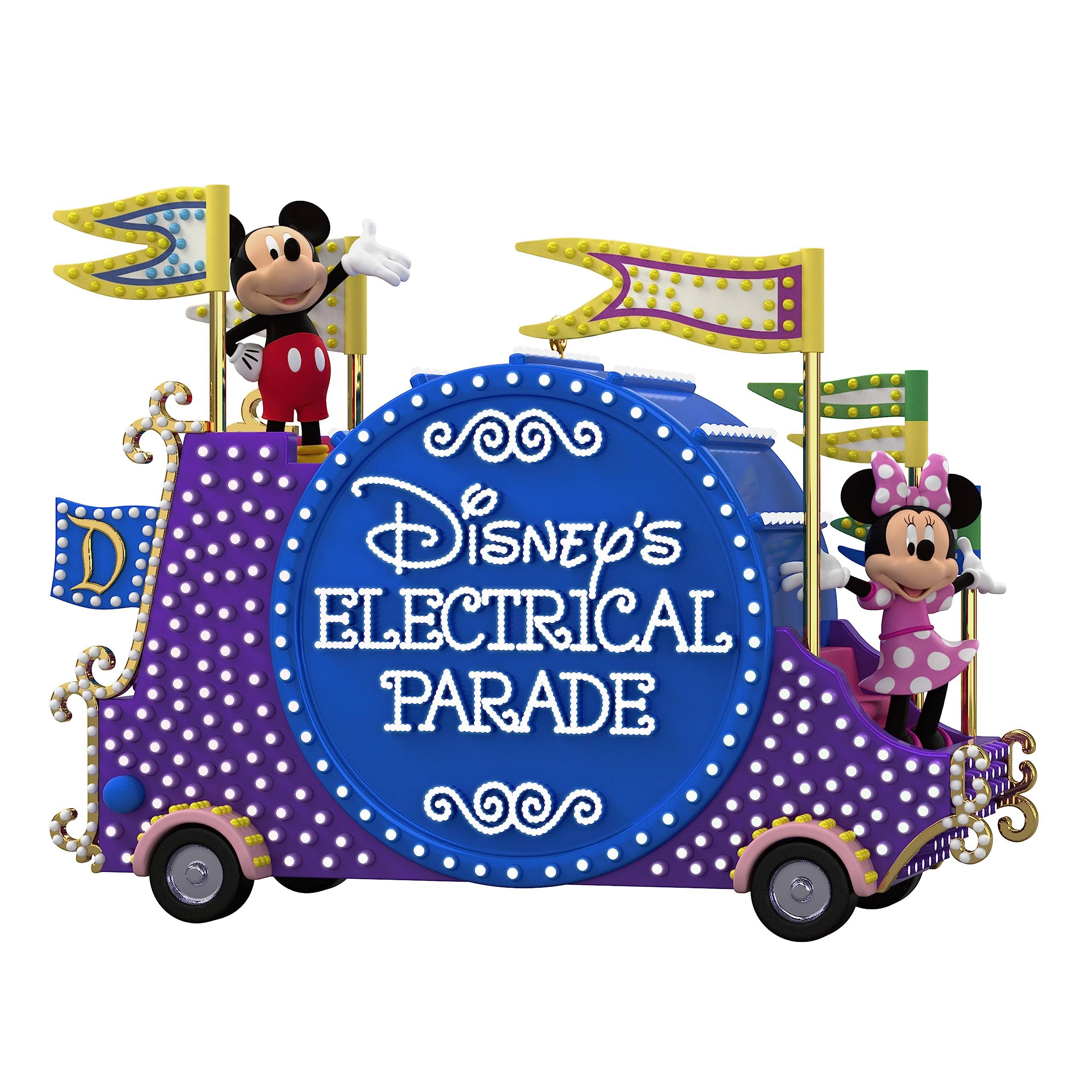 19d24ee60a9d93a8ba0a9f6abe17c9bf864165fb970946387ad6f8368f60fc46.jpg Disney Mickey Mouse Disney's Electrical Parade 2023 Musical Ornament with Light - Image 1