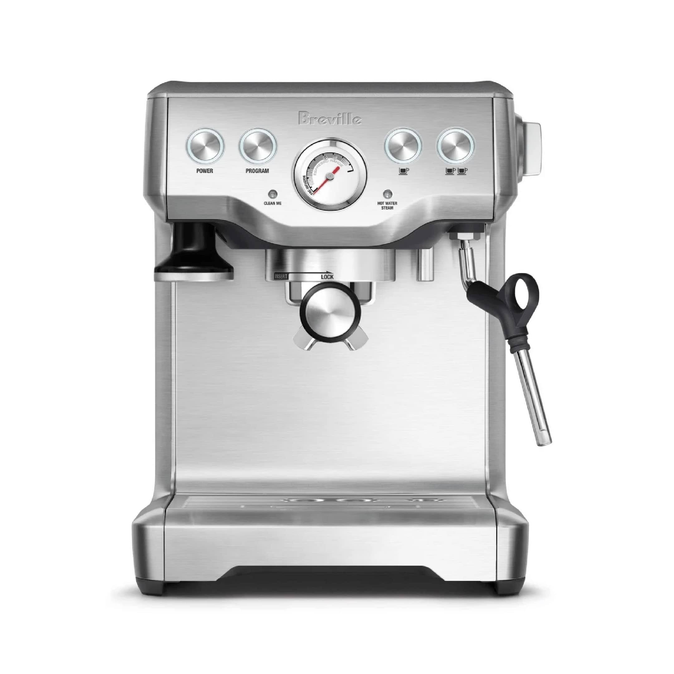 19d3a8e30dda1b9f66e80ffbc3199d4c30fae0ccd1b239d064a6b773a04c202a.jpg Breville BES840XL Infuser Espresso Machine, Brushed Stainless Steel - Image 1