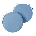 Greendale Home Fashions 18 inch x 18 inch Denim Round Outdoor Chair Pad (Set of 2)