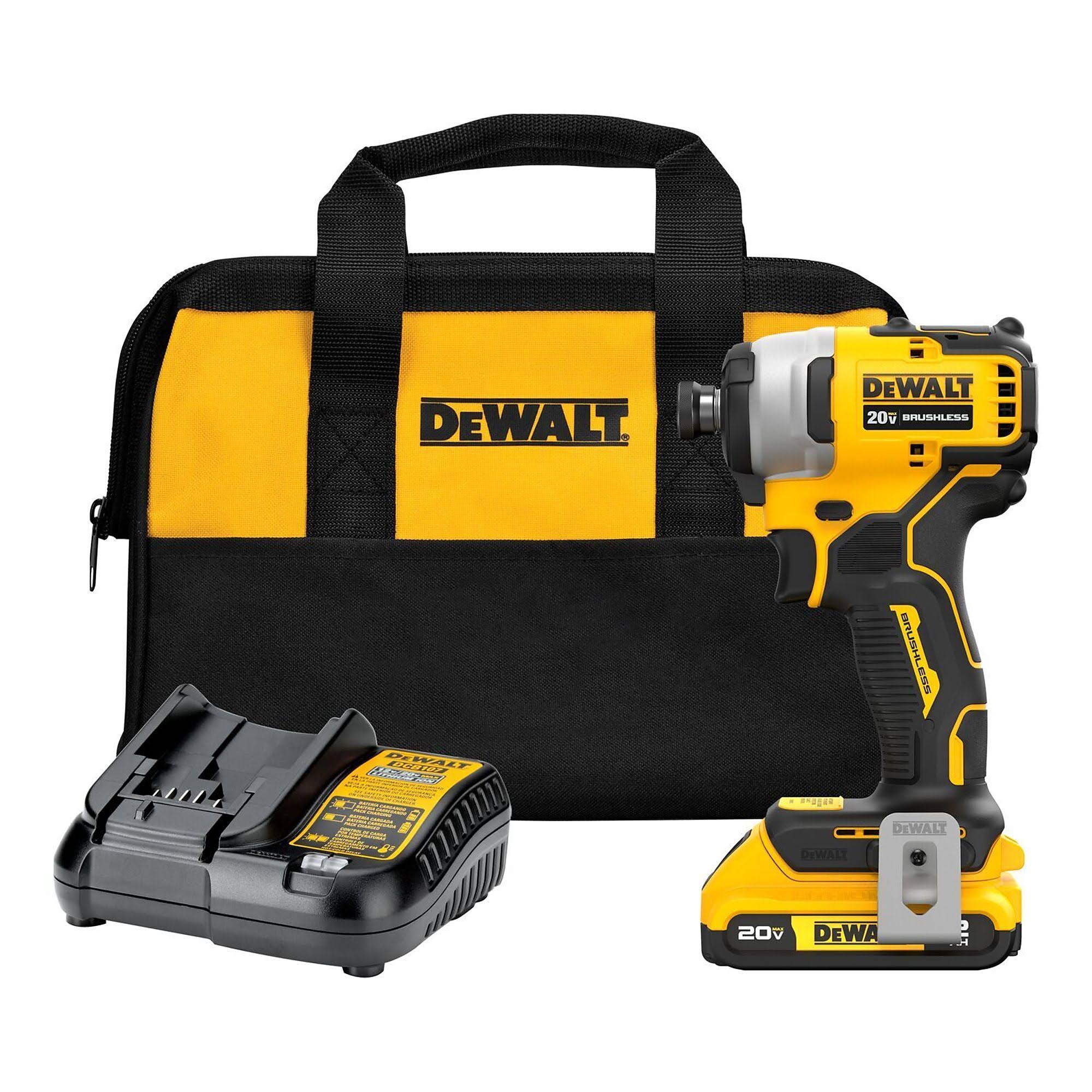 1a26b92e97a2c0ffb447c47e1f316ed4b175dae27088438553f4520a1ffd8e14.jpg DeWalt DCF809D1 Atomic 20V MAX* Brushless Cordless 1/4 in. Compact Impact Driver Kit - Image 1