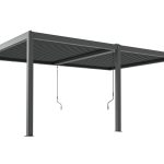 PERGOLUX Metal Pergola | 13' x 19', Aluminium, Adjustable Louvered Roof, Wall Mounted, Modern Scandinavian Design, Anthracite