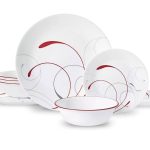 Corelle Splendor, White and Red, 12 Piece, Dinnerware Set