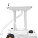 Portable Camping Sink with Rolling Wheels. Hand Washing Station with 30 L Water Capacity. Soap Dispenser. Towel Holder. Ideal for Outdoor