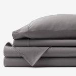 The Company Store Company Cotton 3-Piece Dark Gray Solid Cotton Jersey Knit Twin Sheet Set