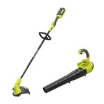 Ryobi 40V Cordless Battery String Trimmer and Jet Fan Blower Combo Kit (2-Tools) with 4.0 Ah Battery and Charger