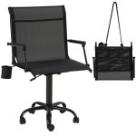 AECOJOY Hunting Swivel Chair, Adjustable Height, Foldable Backrest, Sturdy Frame for Long Hunts