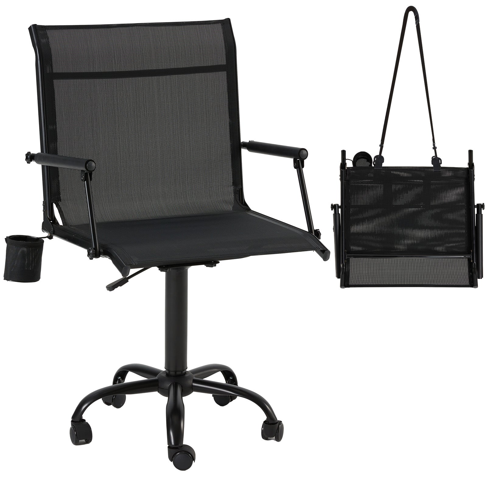 1aab84a2c0fc3981466b6d8eaba5fd47a969b105221a279803e72ef97dc04bf8.jpg AECOJOY Hunting Swivel Chair, Adjustable Height, Foldable Backrest, Sturdy Frame for Long Hunts - Image 1