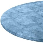 Marbled Vinyl Elasticized Table Cover - White - 40" - 44" Dia. Round
