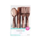 Celebrate It Rose Gold Hammered Plastic Cutlery - Each
