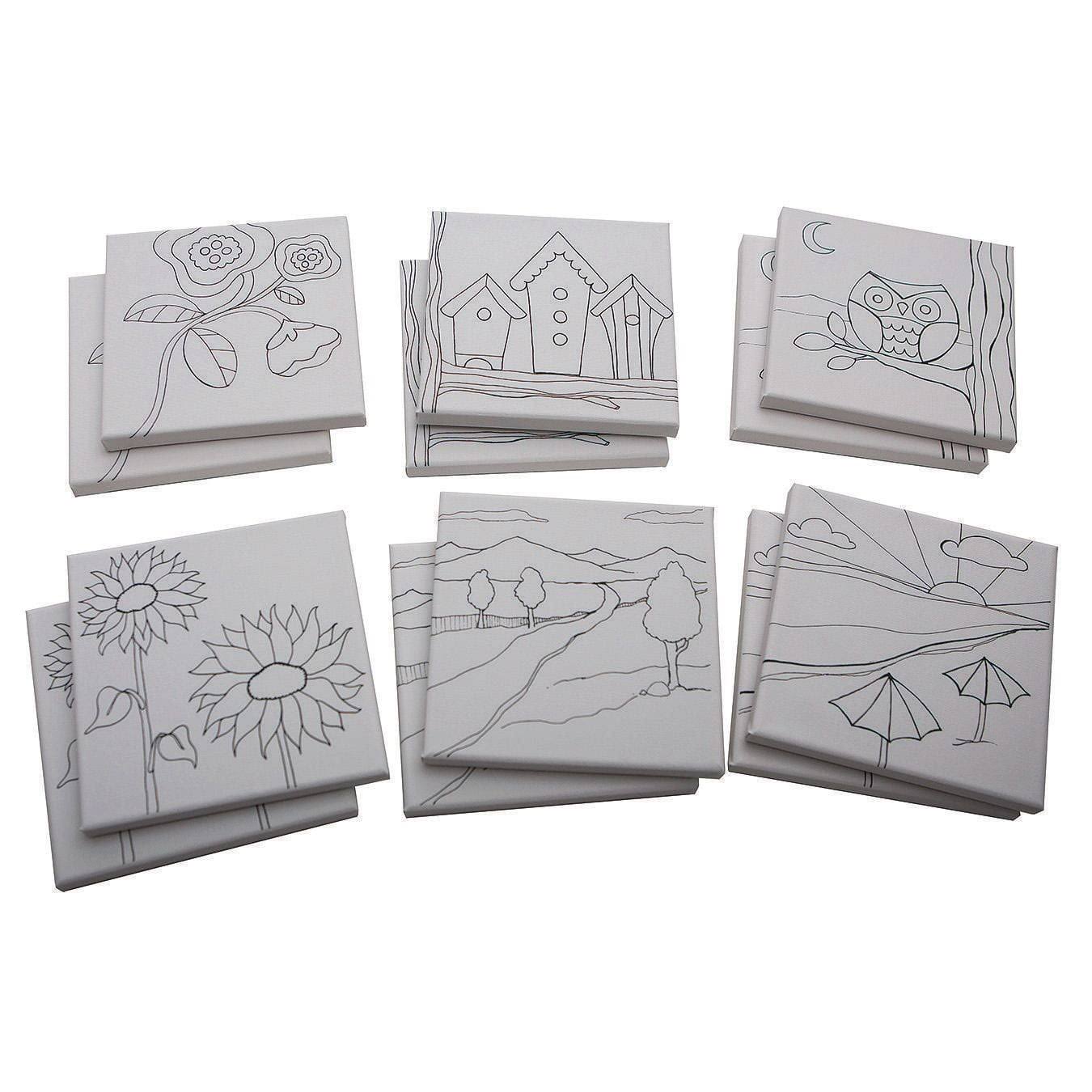 1ac5a4db7e55c8345d814b1a2844c0ae73ac833b9dc4ab64e5c8cc6772eba5e3.jpg S&S Worldwide Assorted Designer Canvas Set II - 12 pack - Image 1