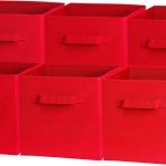 6 Pack - SimpleHouseware Foldable Cube Storage Bin Red
