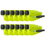 Resqme Family Pack of 12, The Original Emergency Keychain Car Escape Tool, 2-in-1 Seatbelt Cutter and Window Breaker, Made in USA,Yellow