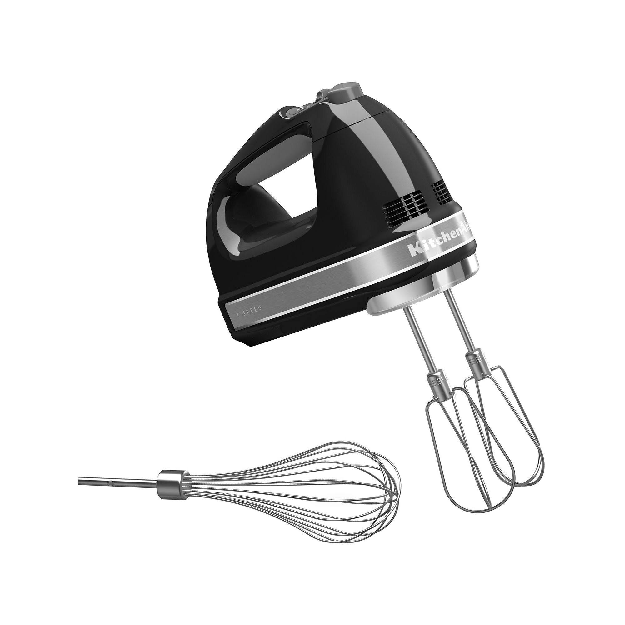 1af1edaf1a9b3b47978d67c5f68848dc1024a228671853a3229318e186086a6c.jpg Kitchenaid Hand mixer, 7 Speed, Onyx Black, Stainless Steel - Image 1