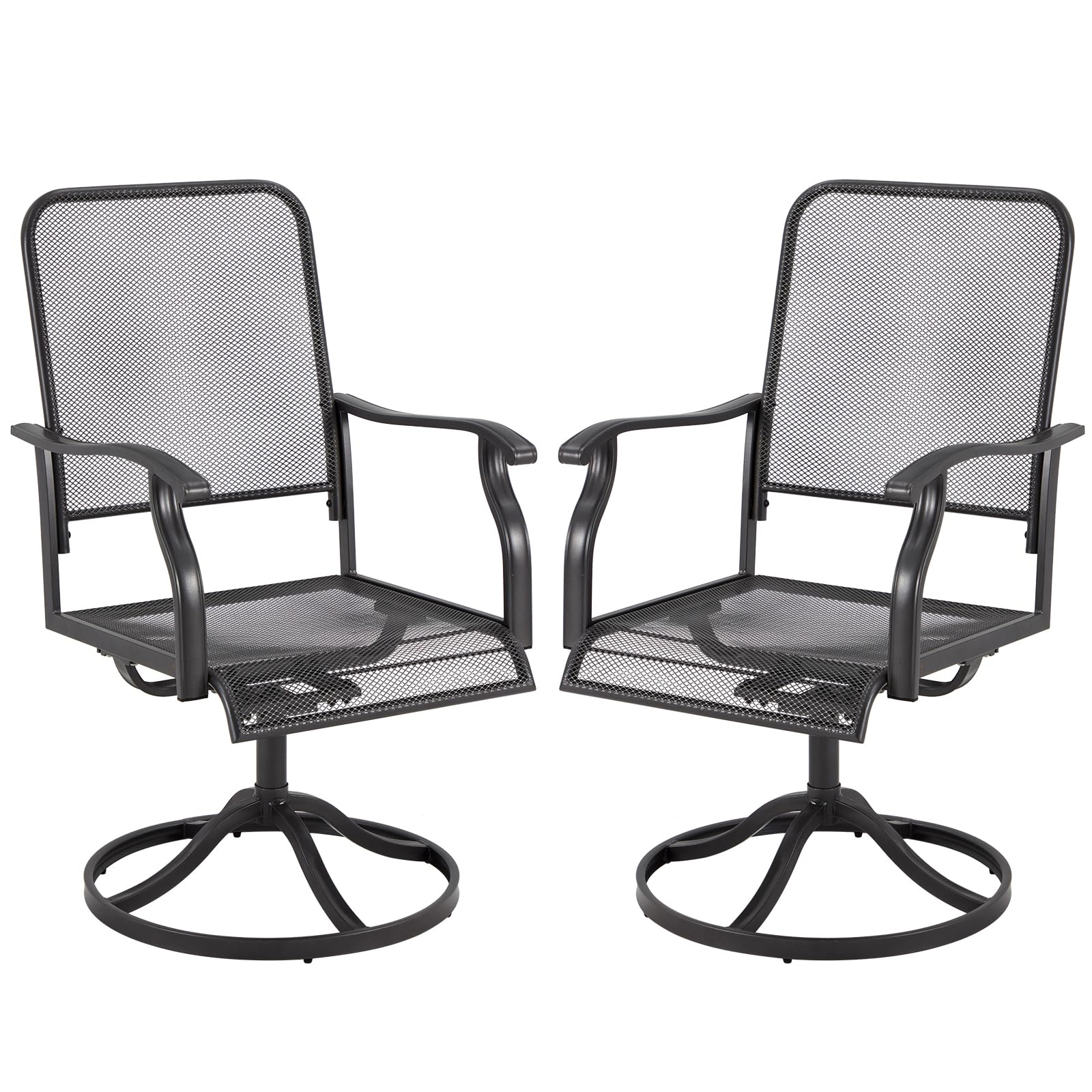 1b00ceced813d1fce20cc9289a3894f2a5b0034d2034f8e043a16d1556d80466.jpg AECOJOY 360° Patio Swivel Chairs Set of 2, High-Back All-Weather Outdoor Seating - Image 1