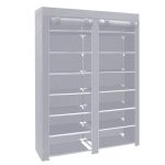Erone Shoe Rack Storage Organizer, 28 Pairs Portable Double Row with Nonwoven Fabric Cover Shoe Rack Cabinet for Closet
