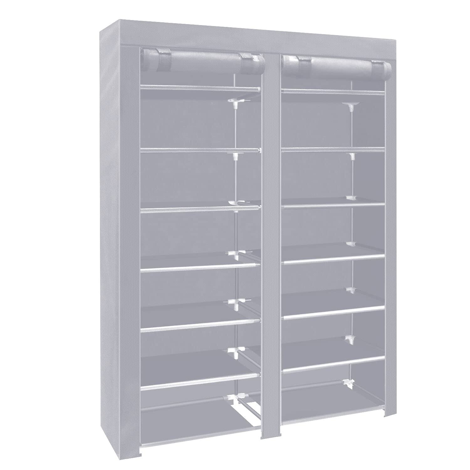 1b05b1b112b837af6f534044edbcf322f69067b4890d28307d0aedf0a261a221.jpg Erone Shoe Rack Storage Organizer, 28 Pairs Portable Double Row with Nonwoven Fabric Cover Shoe Rack Cabinet for Closet - Image 1