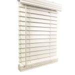 US Window and Floor 2" Faux Wood 23.5" W x 24" H, Inside Mount Cordless Window Blinds, Smooth White,CLF0102340240