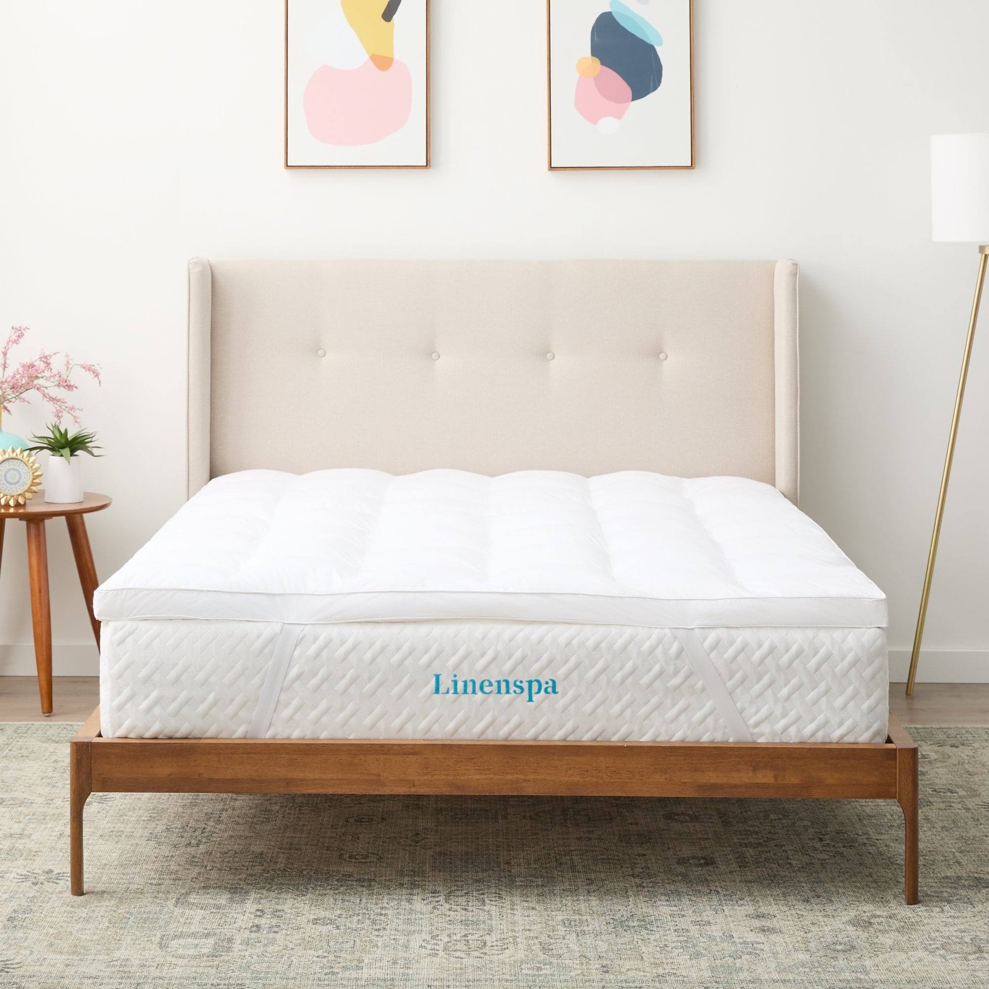1b3d37b8e724d9dc76e5080f1c5bbc8360abbbfa2e7036a958d4bd7885b42333.jpg Linenspa Essentials - 3" Twin XL Down Alternative Mattress Topper - White - Image 1