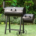 & William Portable BBQ Charcoal Grill with Offset Smoker. Black