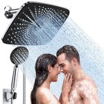 Veken 12 inch High Pressure Rain Shower Head -Shower Heads with 5 Modes Handheld Spray Combo- Wide Rainfall Shower with 70" Hose & Bracket- Adjustable