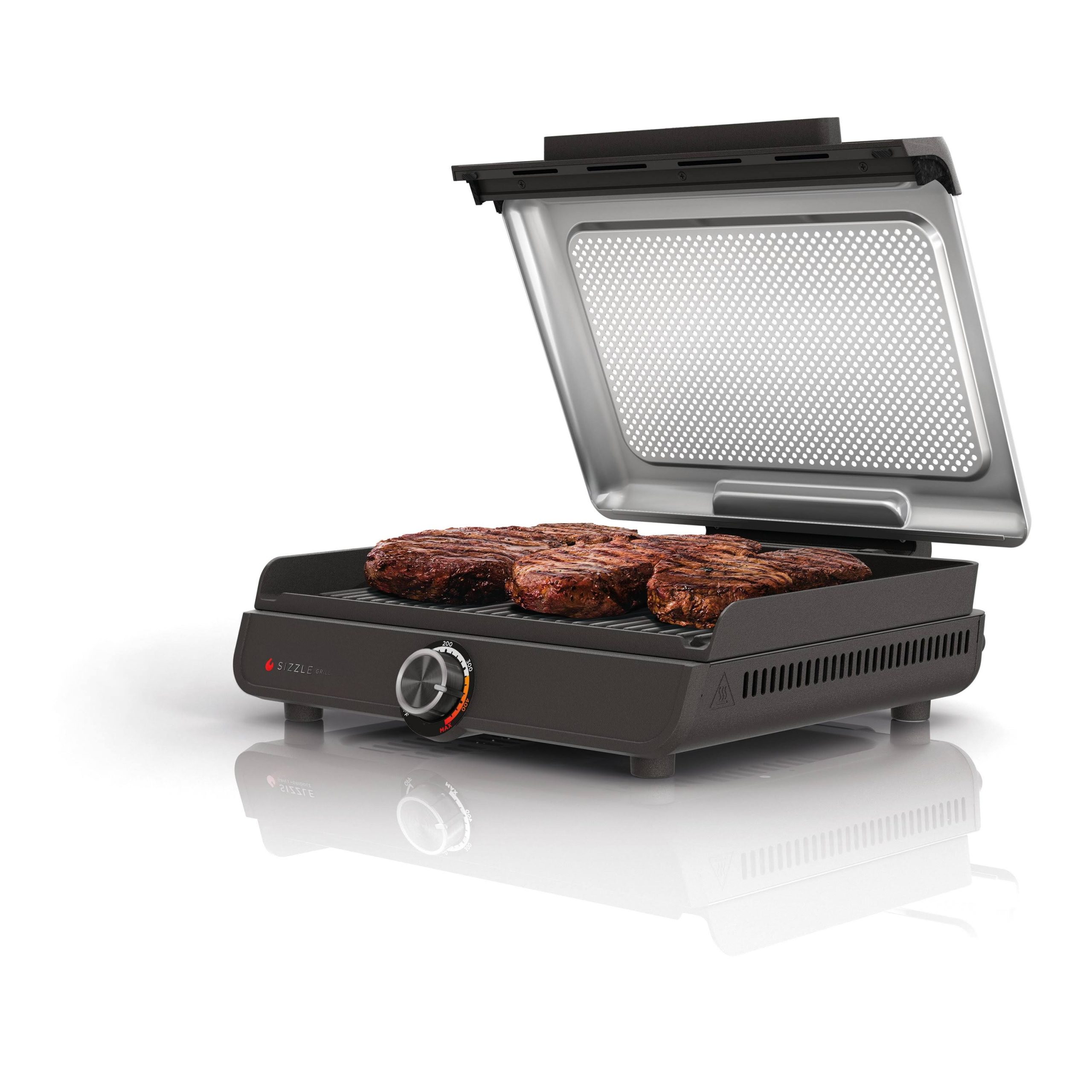 1b6ac723a199ed7cb1ecda7ffe307c9942cd879d5c4850bd2872b4ba309ed067.jpg Ninja Gr100 Sizzle Smokeless Indoor Grill with Nonstick Grill Plate - Image 1
