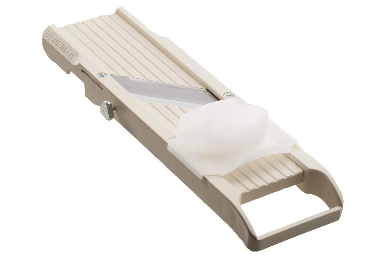 1b79fb99a8ea84c1c4d4158e74bc333223e27b412753151eb721ea0fed419f0a.jpg Benriner No. 64 Japanese Mandolin Ivory Vegetable Slicer - Image 1