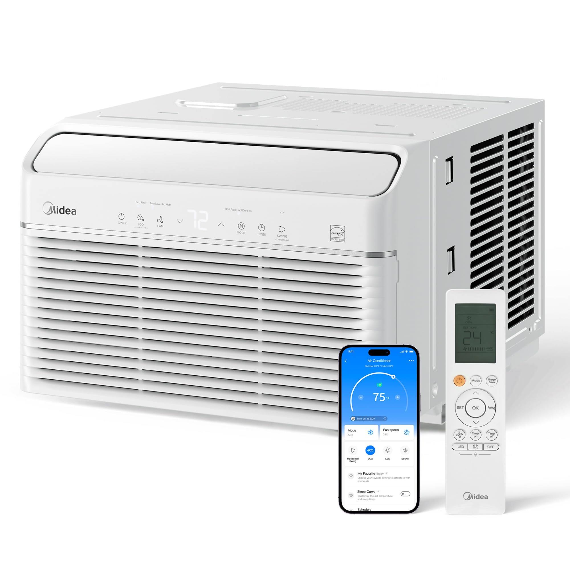 1b800b1c902eac4f4271f95bf784a2373dcc52401b133e38a0b15114650499f5.jpg Midea 12000 BTU Smart Inverter Air Conditioner Window Unit with Heat and Dehumidifier - Cools Up to 550 sq. ft., Energy Star Rat - Image 1