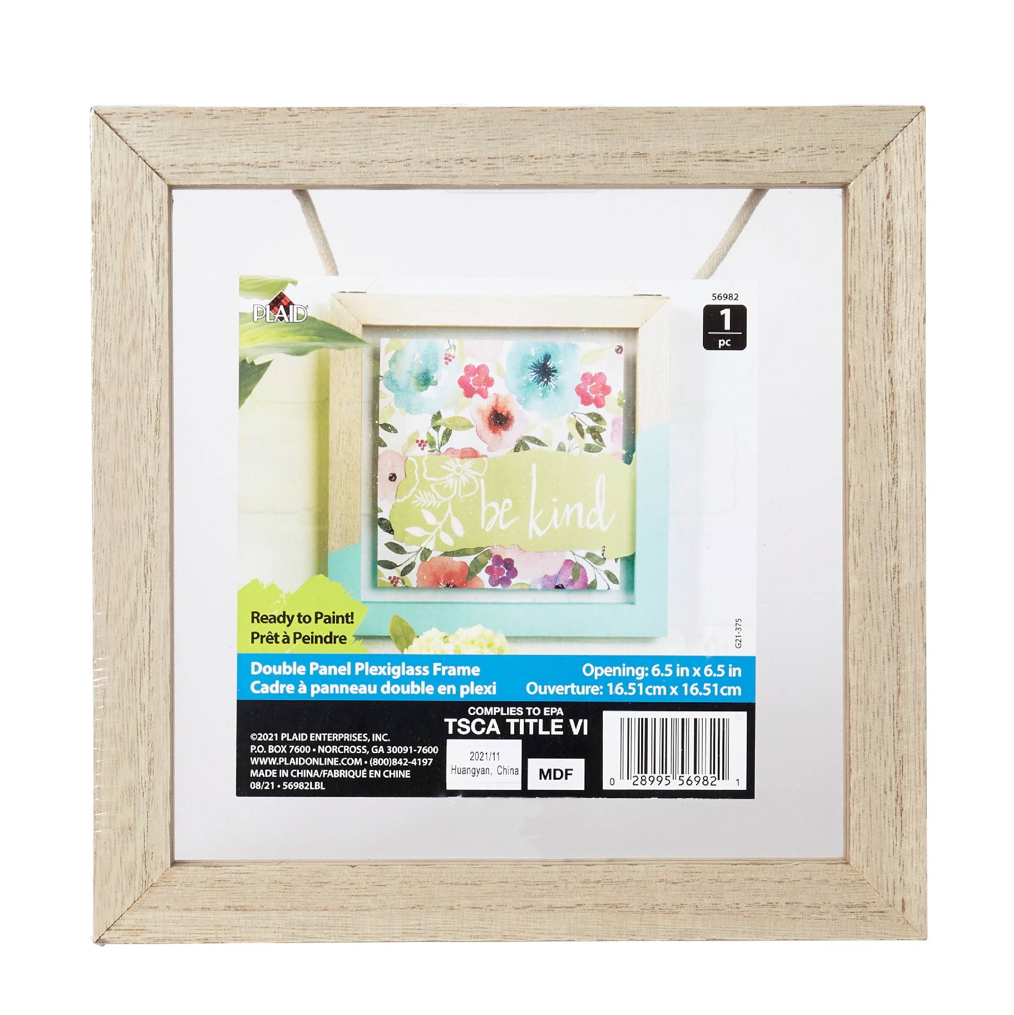 1b9d6ae26637f3d88a6efb6934ef98b3884c7f64e0cb7526b3ad87a4d773d6c5.jpg Plaid Wood Surfaces Square with Plexiglass Double Pane Frame - 1 Each - Image 1