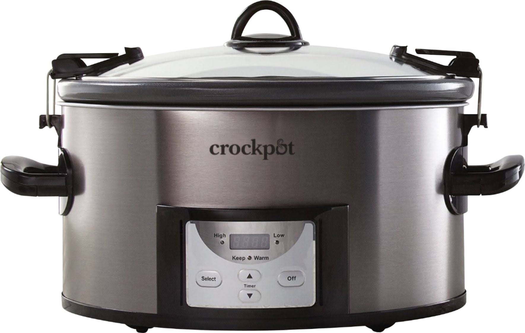 1bb76f6e37c0509df73f5fdd89d9edb7f4ae085b975198bfddb3dbf9d0c7e2d8.jpg Crock Pot 7qt Cook & Carry Programmable Easy-Clean Slow Cooker - Stainless Steel - Image 1