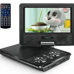 7.5'' Portable DVD Player for Car and Kids Support USB & SD Cards 5 Hours Internal Battery Car DVD Player with Car Charger, Black