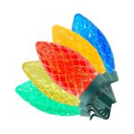 Home Accents 25 Multi Color C9 LED Lights Faceted New