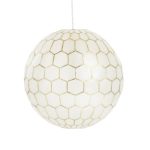 Olwen 1 - Light Unique Globe Pendant with Capiz Accents Joss & Main Finish: Gold, Size: 11" H x 12" W x 12" D