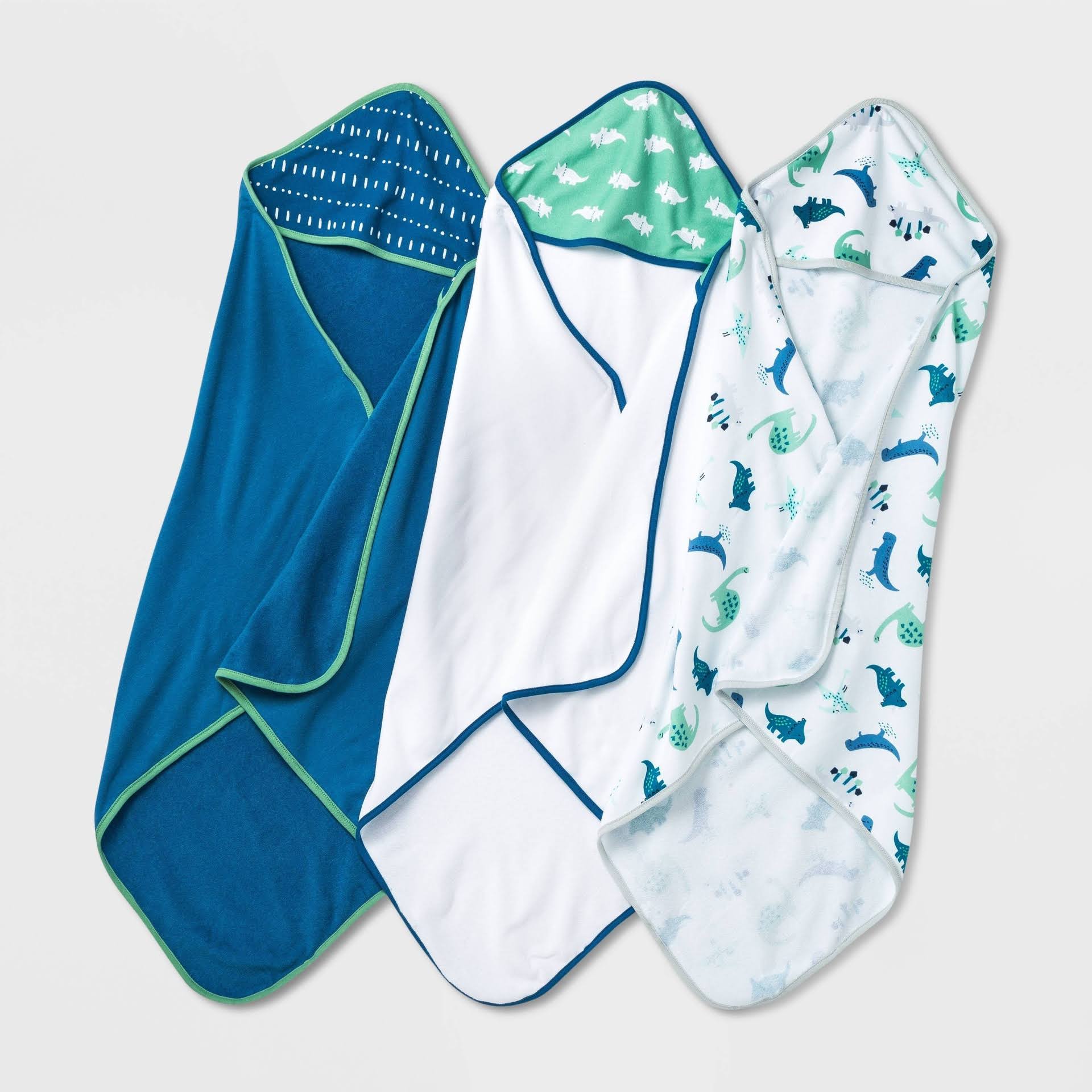 1c455fb3070194b59f59ac3fbd16968b01d55844f752a9e10a32239ab080a1e2.jpg Baby Boys' 3pk Dino Hooded Towel - Cloud Island Blue - Image 1