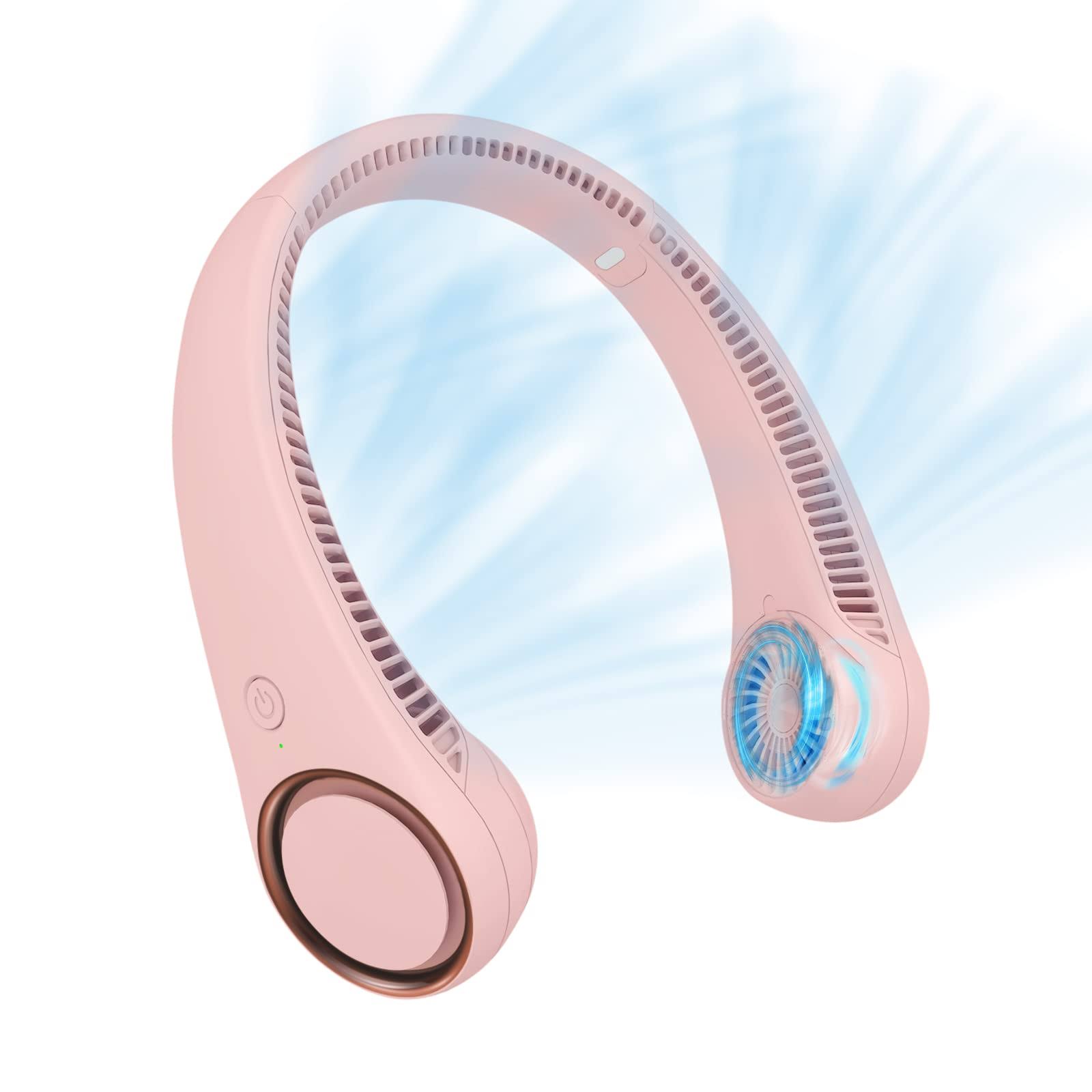 1c48ce3dcea507eb2d38d6b939b2316a6714cc5c36ba8ff29c6d79428d95b6d9.jpg cIVPOWER Portable Neck Fan, Hands Free Bladeless Fan, Cooling Personal Fan,3 Speeds Adjustment,78 Air Outlet, Headphone Design, Rechargeable, USB - Image 1