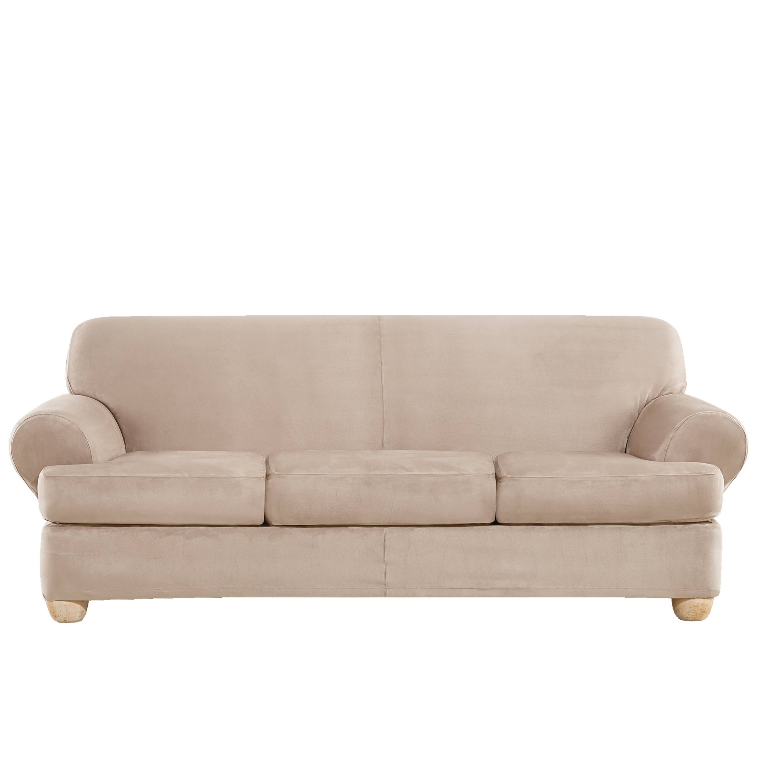 1c4bbe0d6920a14d14e1fe9e569b512fedb3ea6794e9e2ee054f9ce55907f14e.jpg Sure Fit Ultimate Heavyweight Stretch Suede Sofa Slipcover, Cement Grey - Image 1