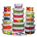 Seseno 24 Pcs Airtight Food Storage Container Set - BPA Free Clear Plastic Kitchen and Pantry Organization Meal Prep Lunch Container with Durable Leak