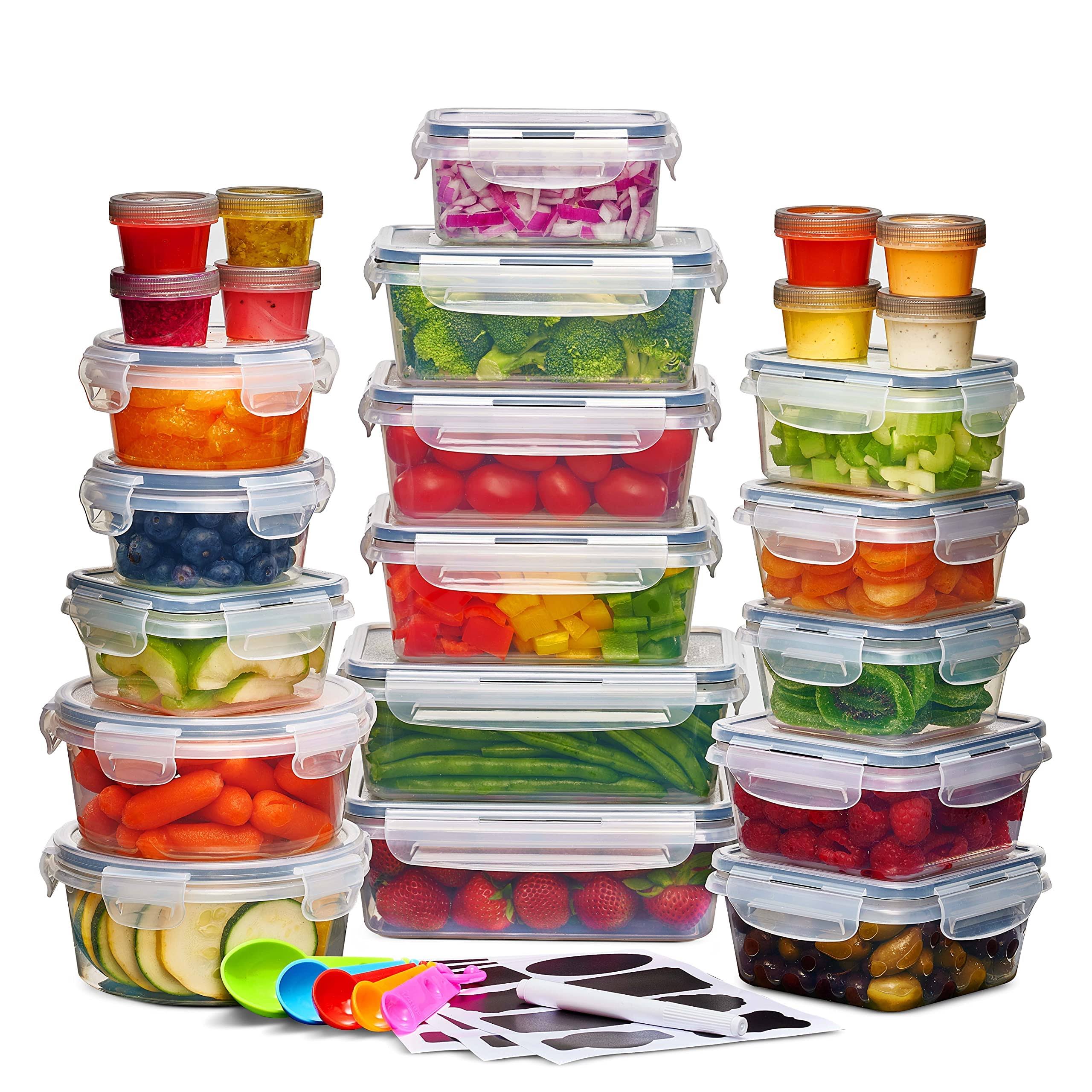 1c4fdd57605694f70bcb628bb5ee14c45936037da74f7bfcd92e4bf88e2c951c.jpg Seseno 24 Pcs Airtight Food Storage Container Set - BPA Free Clear Plastic Kitchen and Pantry Organization Meal Prep Lunch Container with Durable Leak - Image 1