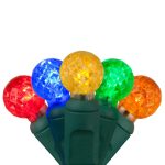 Wintergreen Lighting 70 Multicolor G12 LED String Lights, Green Wire, 4" Spacing