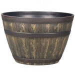 Better Homes & Gardens 20" x 20" x 13" Brown Resin Whiskey Barrel Planter