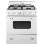 Unique Appliances Classic Retro 30 inch Freestanding Gas Range with 4 Sealed Burners, 3.9 Cu. ft. Marshmallow White