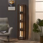 Fenlo Fancy - 64" Luxury Display Shelf with Dimmable LED Floor Lamp and 3 Brightness Levels
