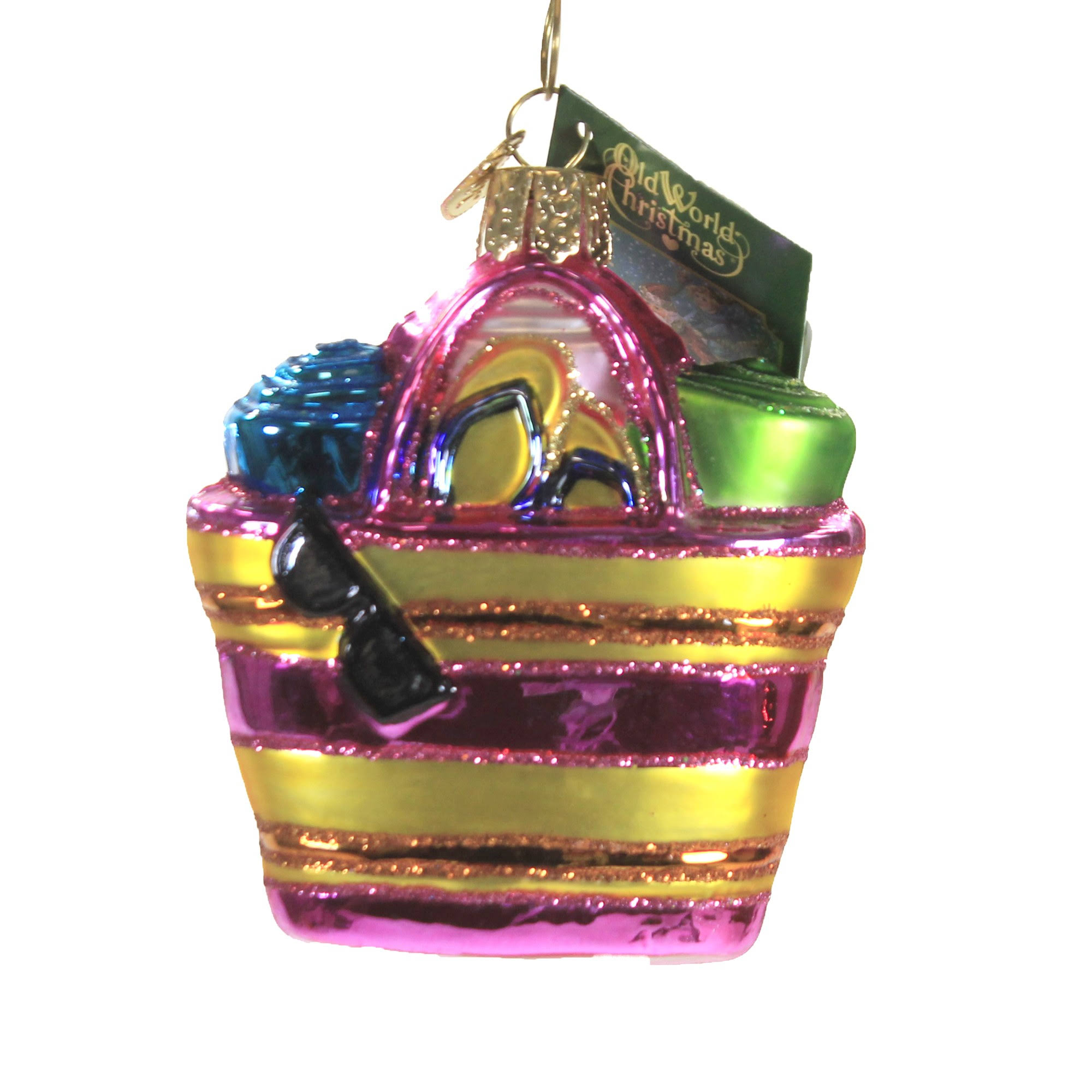 1ce22fd36e54ec81fca44fda7cf046054838174ccc298832df1bf59ef91d6f7b.jpg Old World Christmas Blown Glass Ornament - Beach Bag - Image 1