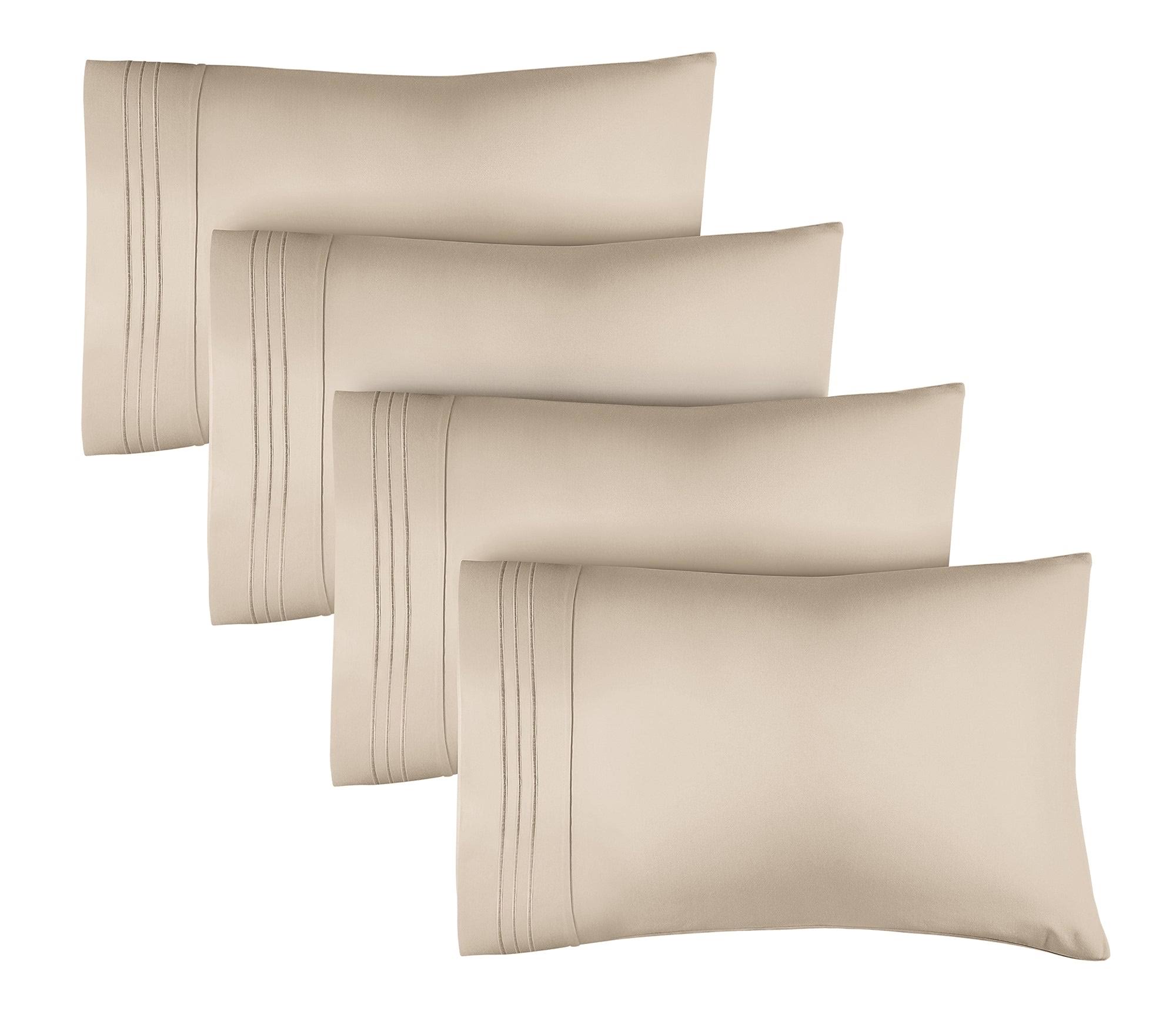 1d0e1d6f82be2a268cb36f402932688f3f0a626be0b330e3c5b47c53a70a7658.jpg Soft Microfiber Pillowcase Set of 4 Queen in White - Image 1