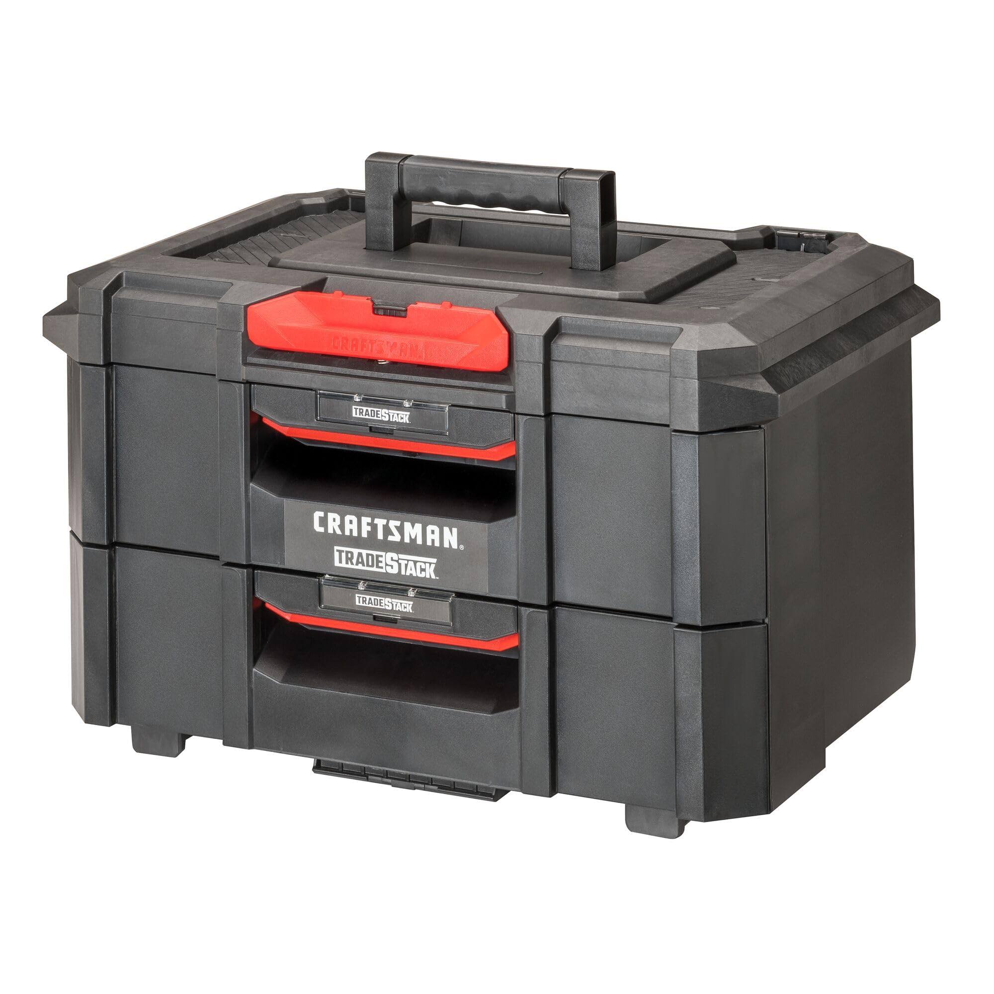 1d4b726afd3ea5f09e4cb3161ad0877c619eec96eb5d19384725d6d79542e563.jpg Craftsman TradeStack System 21.45-in Ball-Bearing 2-Drawer Multiple Colors/Finishes STRUCTURAL Foam Tool Box | CMST21404 - Image 1
